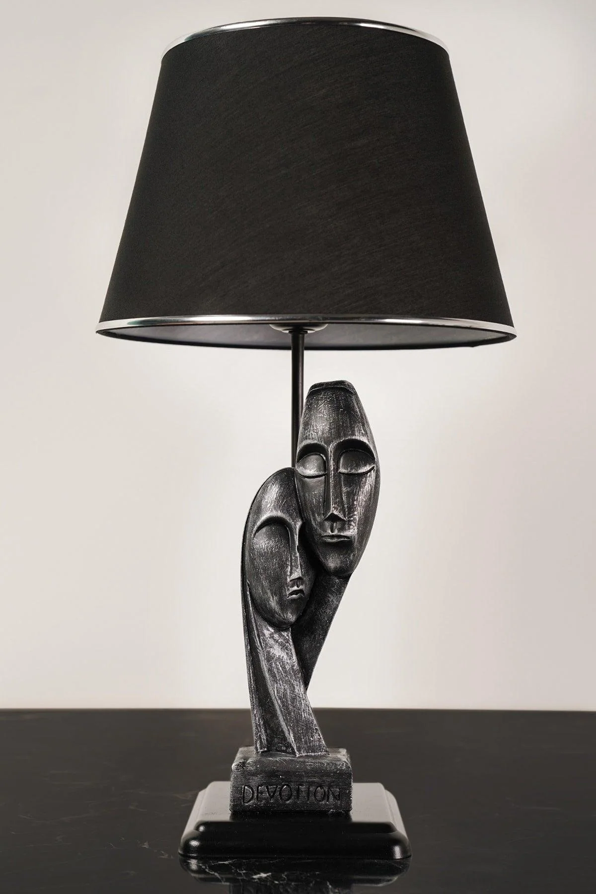 Silver drum lampshade with E27 socket, height 53cm, width 15cm