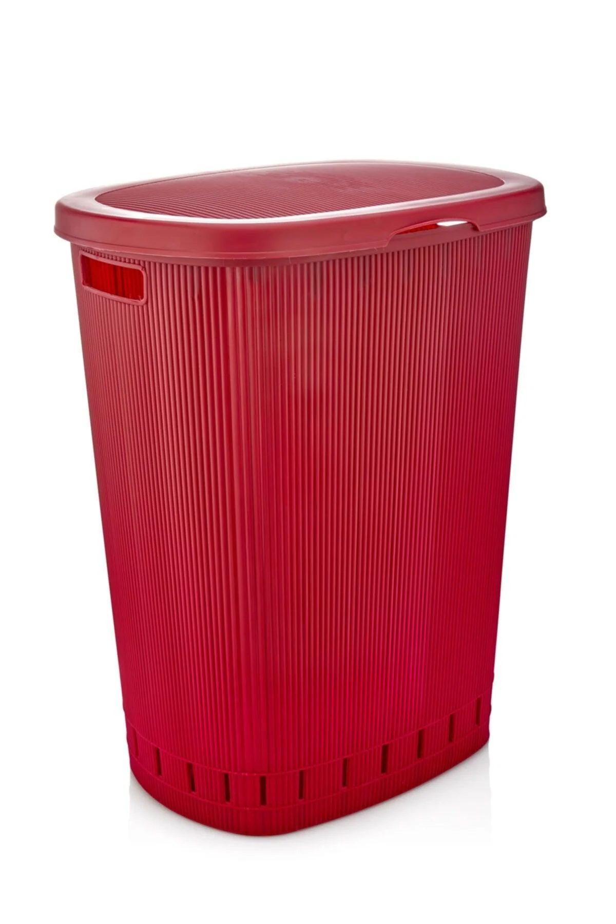 65-Liter Red Laundry Hamper Basket with Sturdy Handles - 57 cm Height