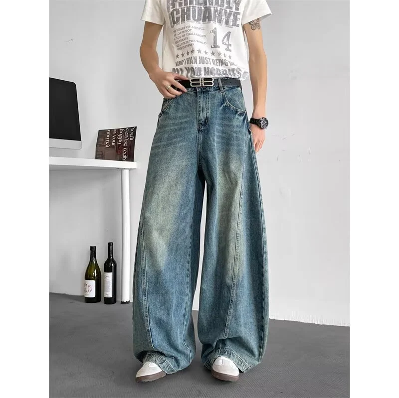 Distressed Denim Flare Jeans for Men