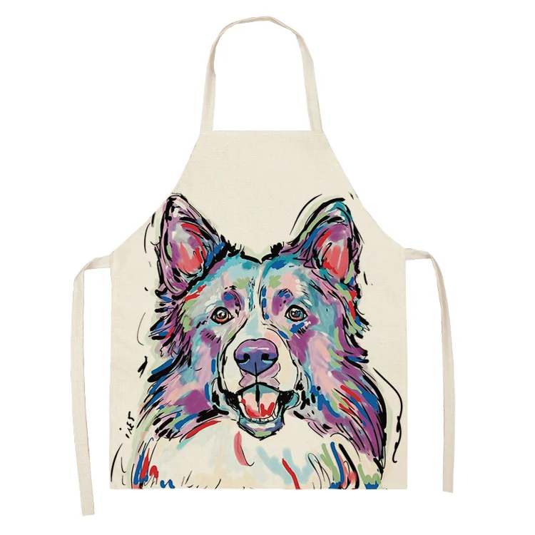Dog-Themed Dacron Apron for Kitchen