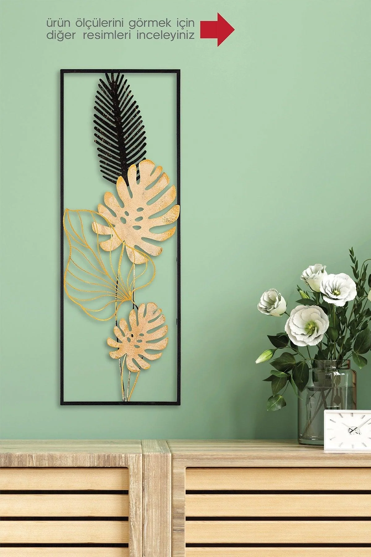 Handmade Metal Wall Panel – Contemporary Design for Home or Office, 32 × 90 cm