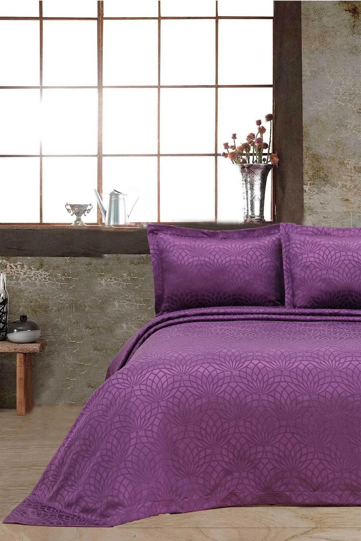 Jacquard chenille garden bedspread and throw pillow set 240x250cm