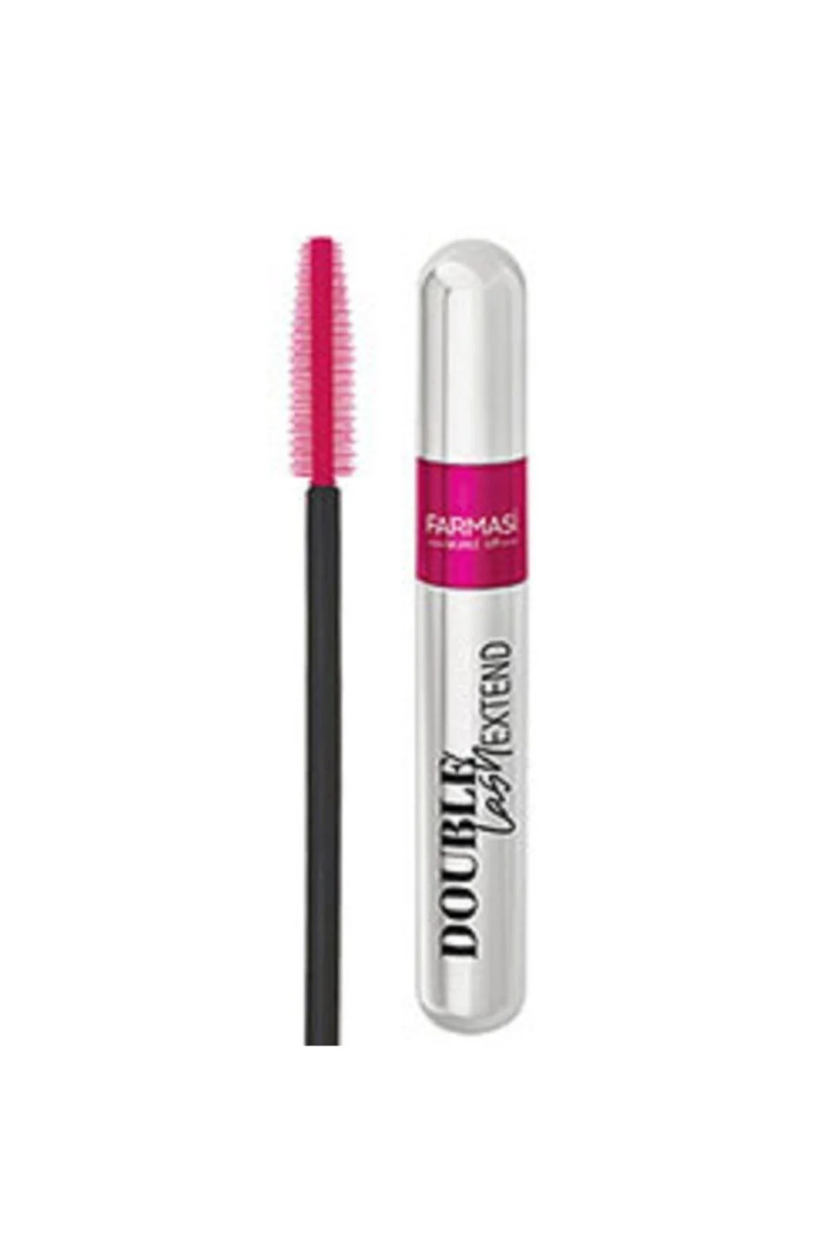 Dual-action mascara for volume and length with silicone brush