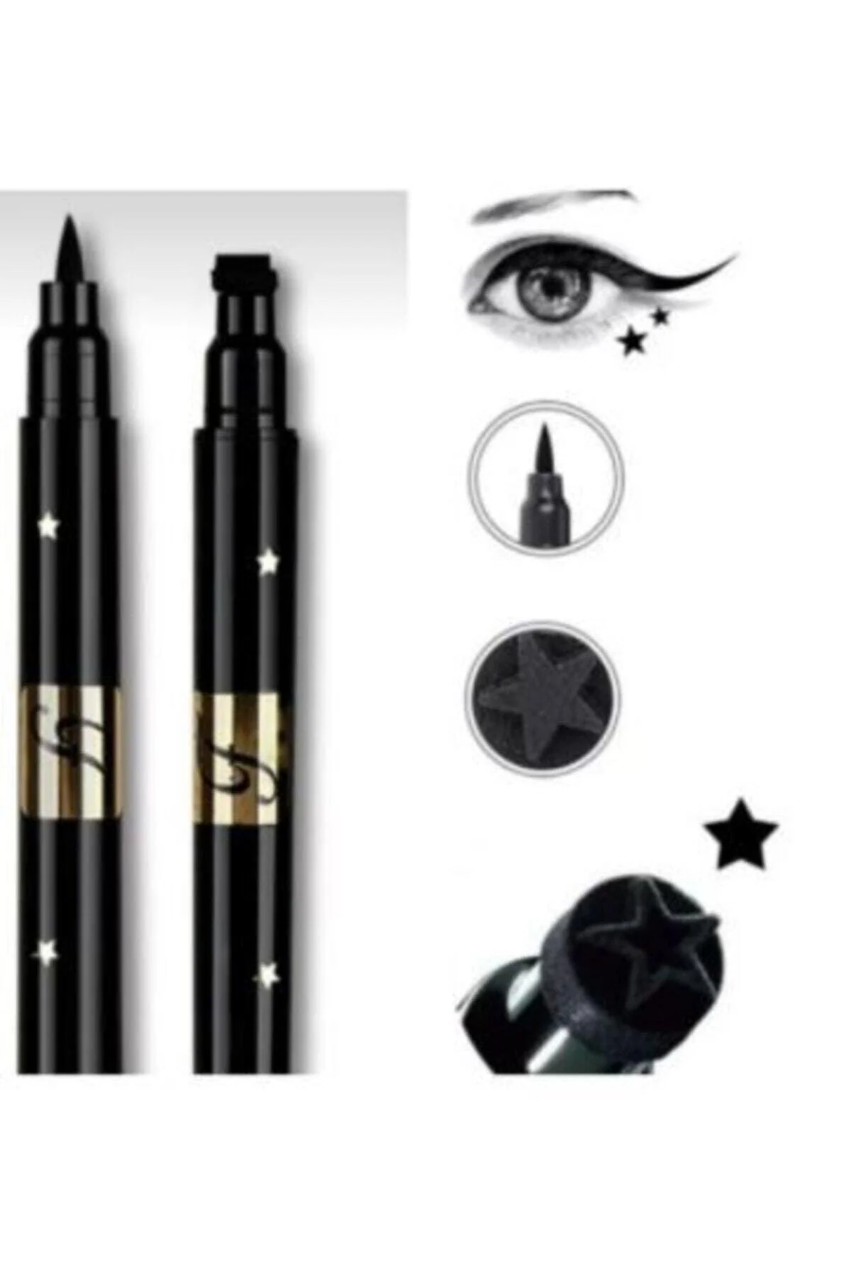Double-Ended Star Pattern Eyeliner – Water-Resistant Dual-Use