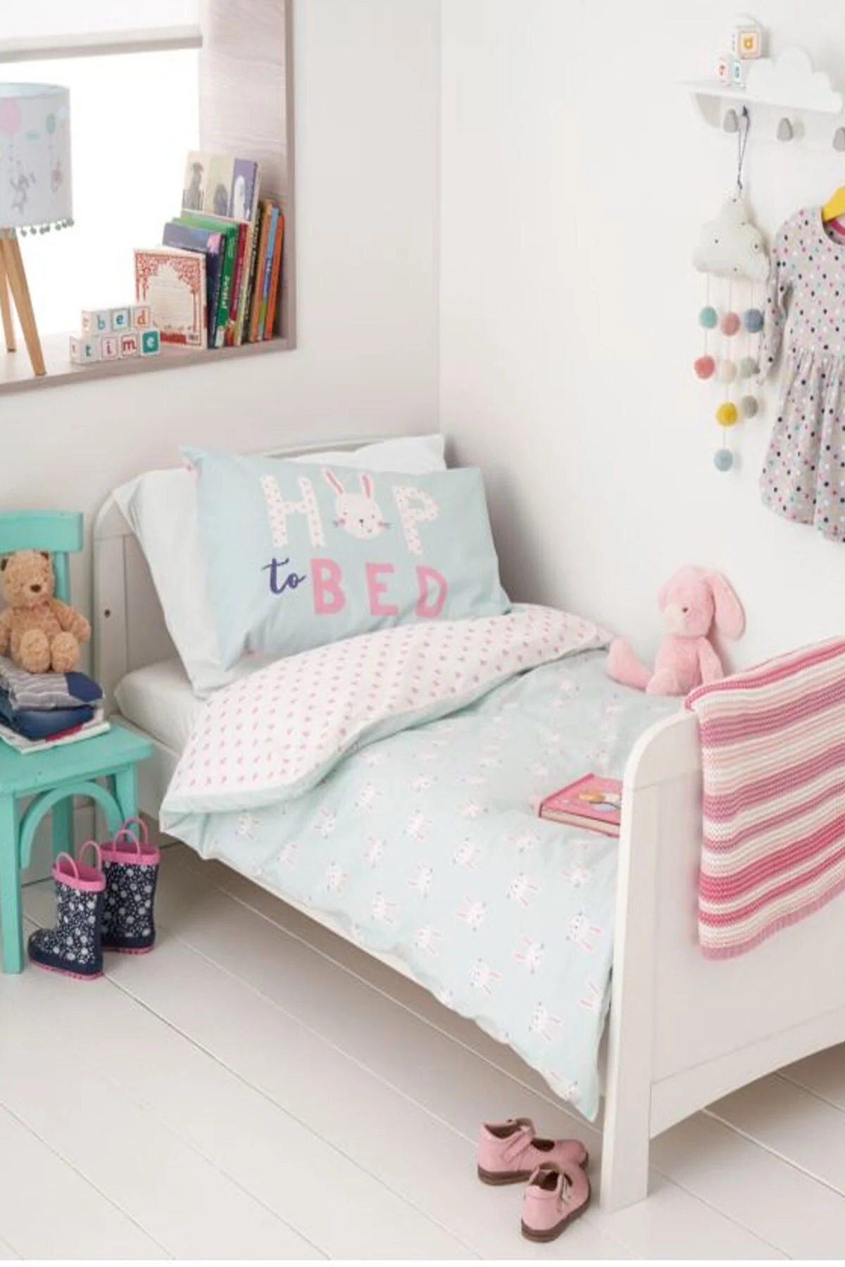 Double-Sided Baby Bedding Set with Bunny Print