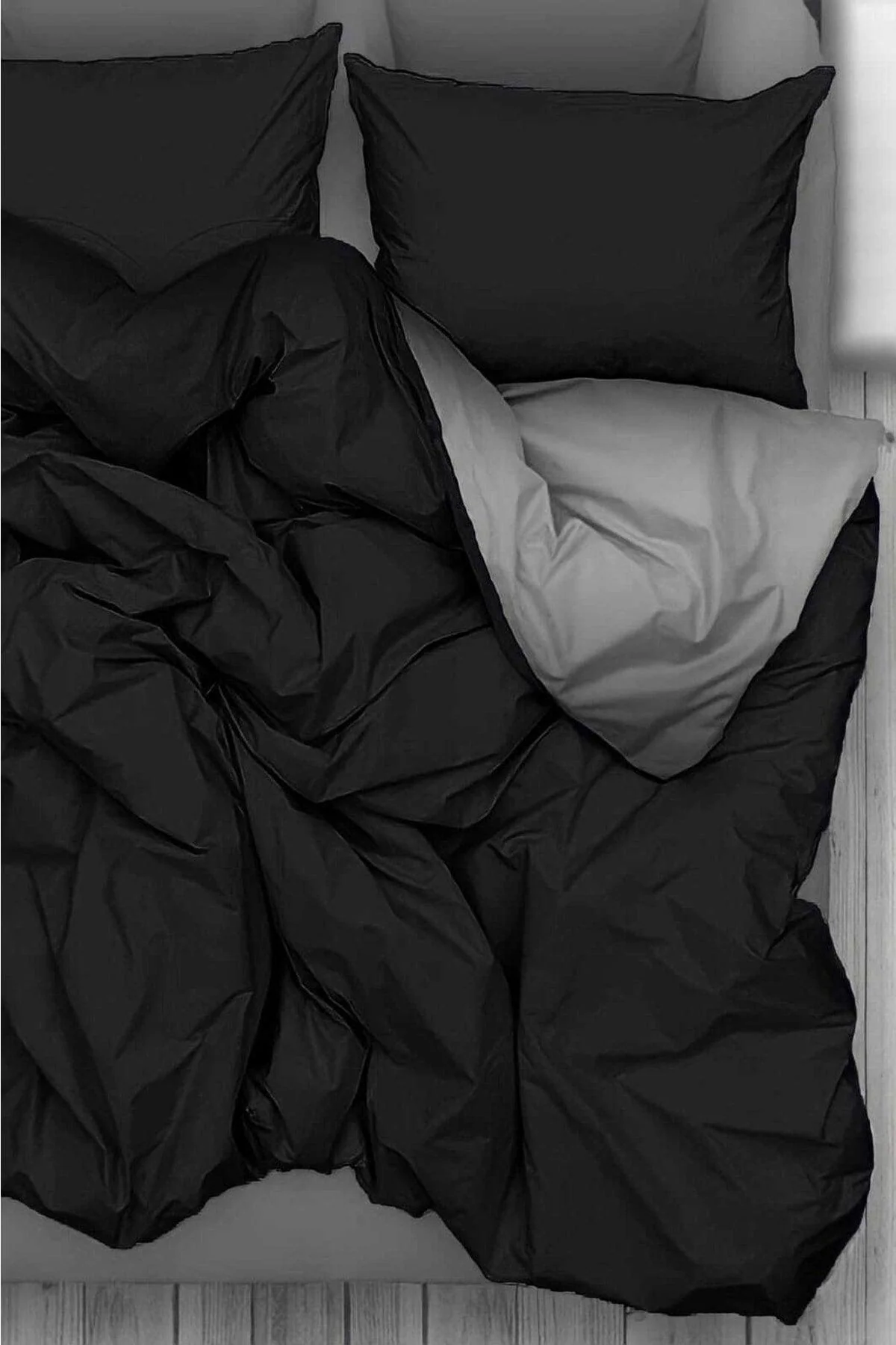 Double‑Sided Single Duvet Cover Set with Elastic Sheet – Reversible Design, Secure Fit