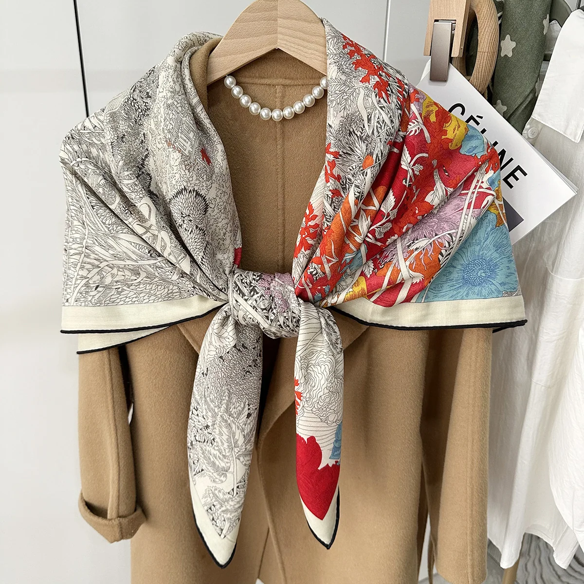 Double-Sided Wool Scarf for Winter