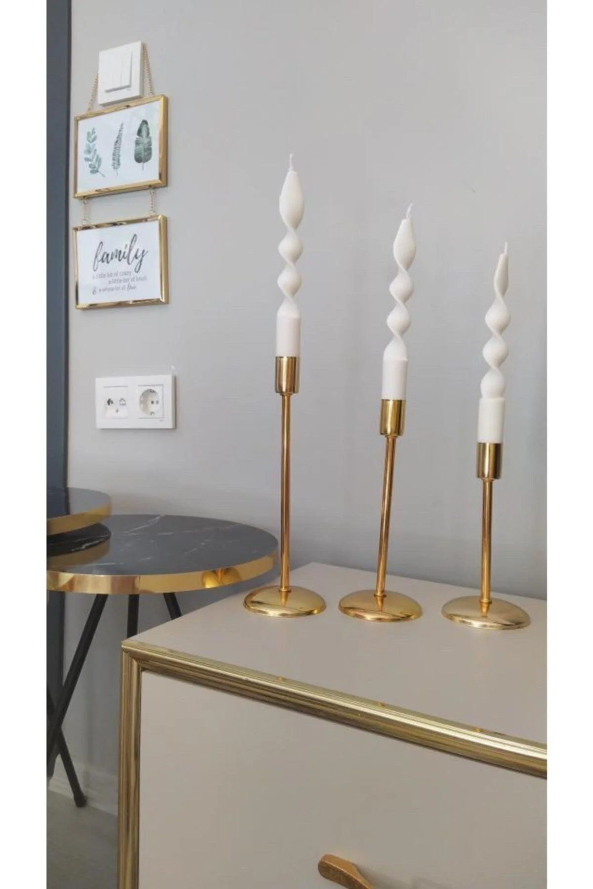 Handmade Double Twirl Soy Wax Candle, 20 cm