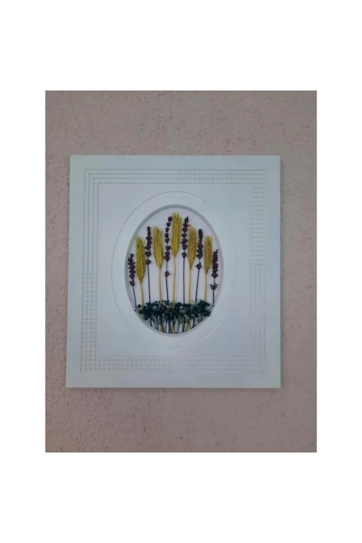 Dried Flower Wall Panel – Wood Frame with Fabric Back, 32 × 30 cm