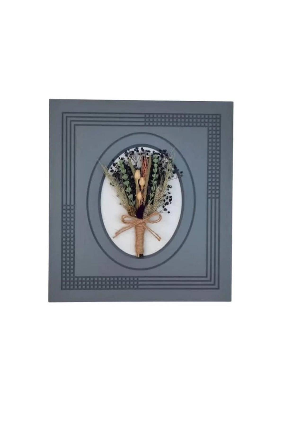 Dried Flower Wall Panel – Wood Frame with Fabric Back, 32 × 30 cm