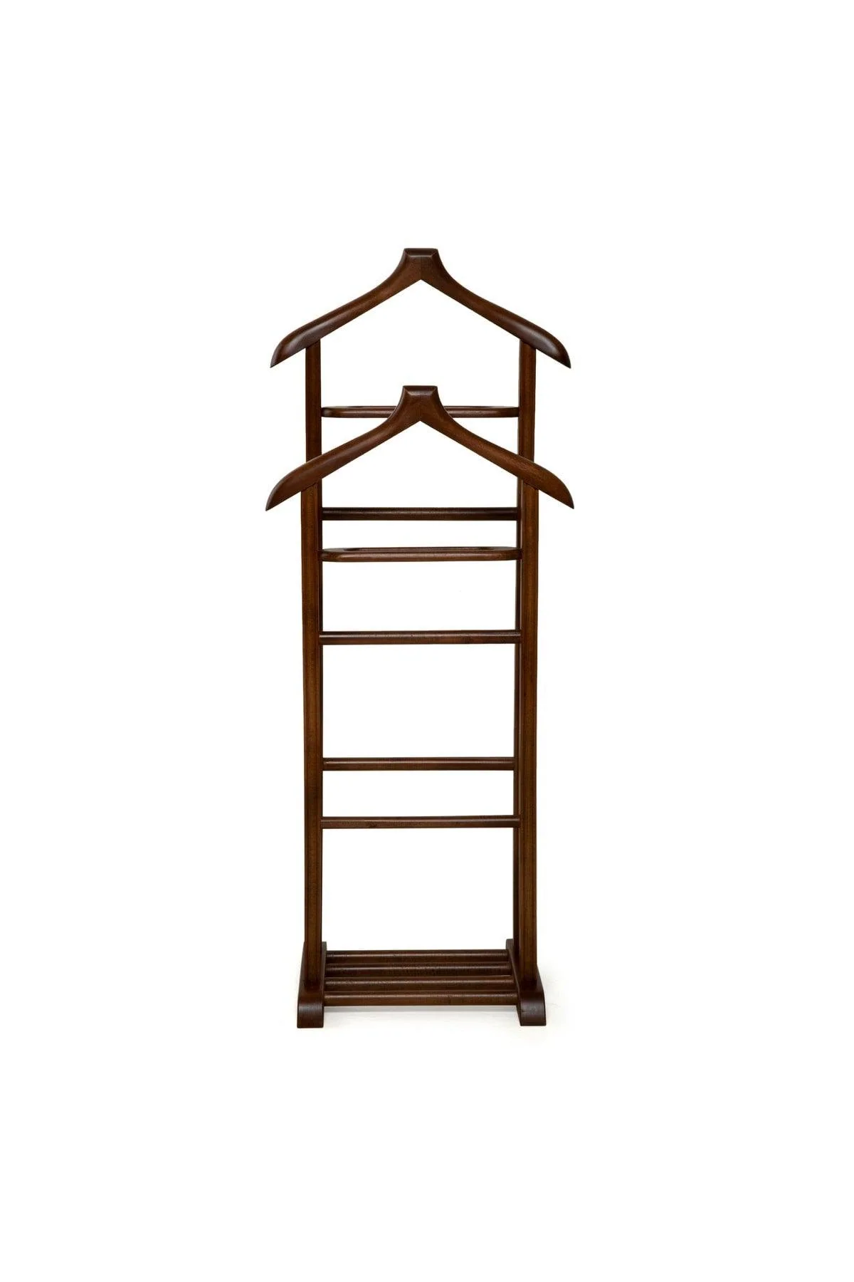Walnut double-tiered kitchen butler with storage, 120 cm tall