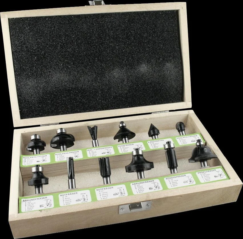 Carbide Tipped Router Accessory Set – Hollow, Burr, Chamfer and Slot Cutters