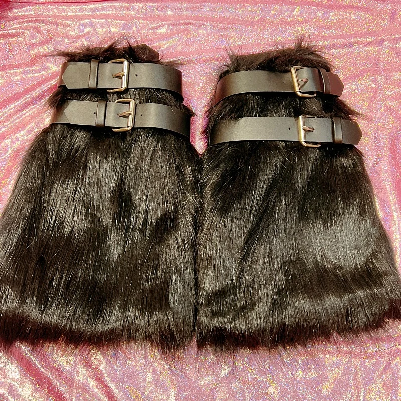Edgy Plush Socks with Adjustable Buckle