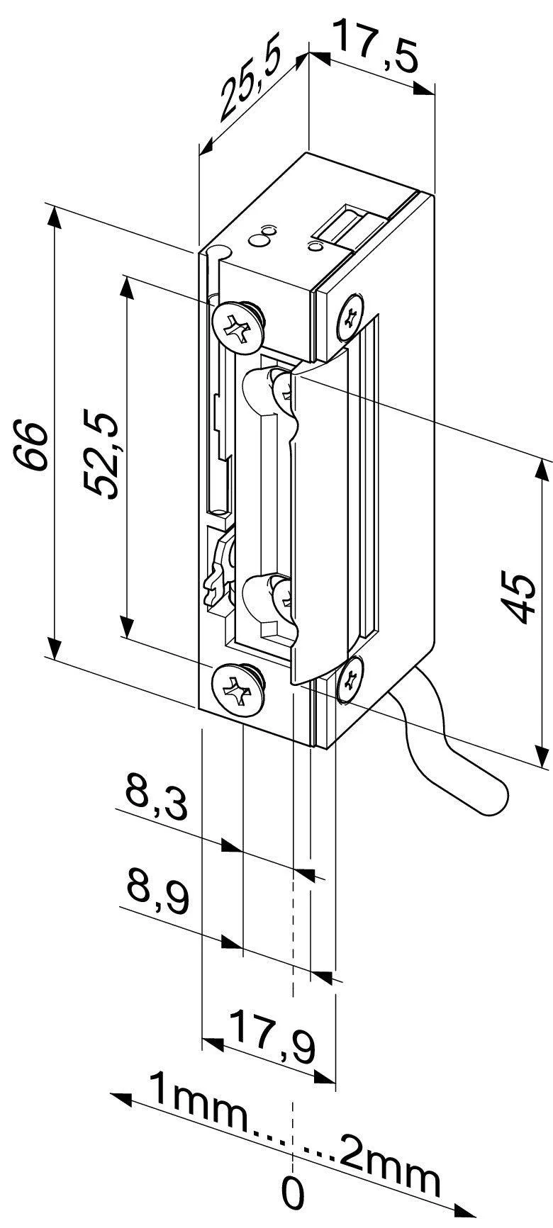 Electronic door opener with symmetrical design for outdoor use