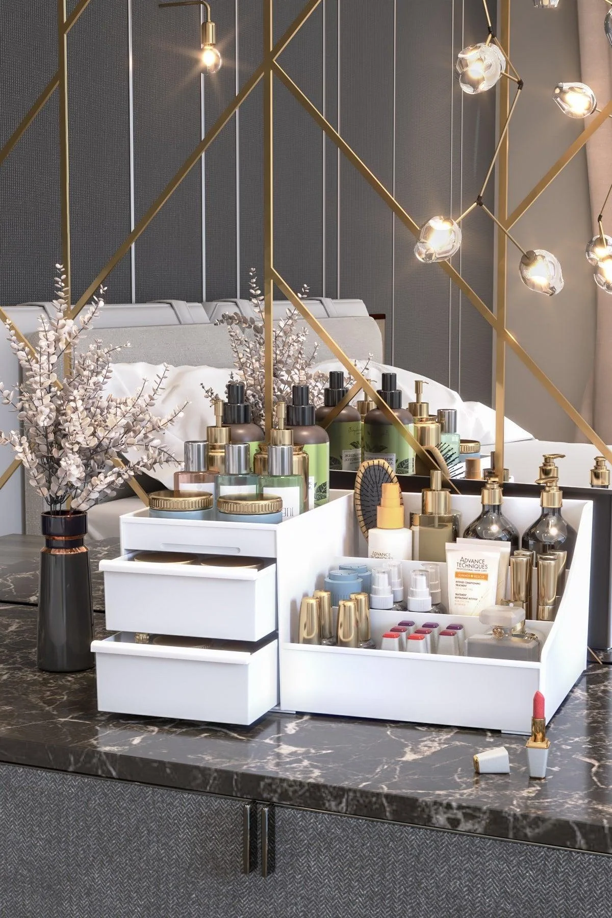 Cosmetics organizer for makeup and beauty products