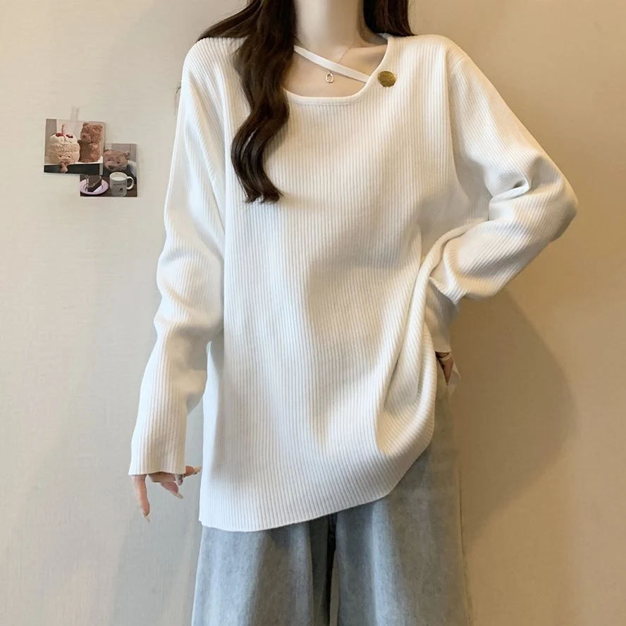 Elegant Plus-Size Long-Sleeve Patchwork Shirt