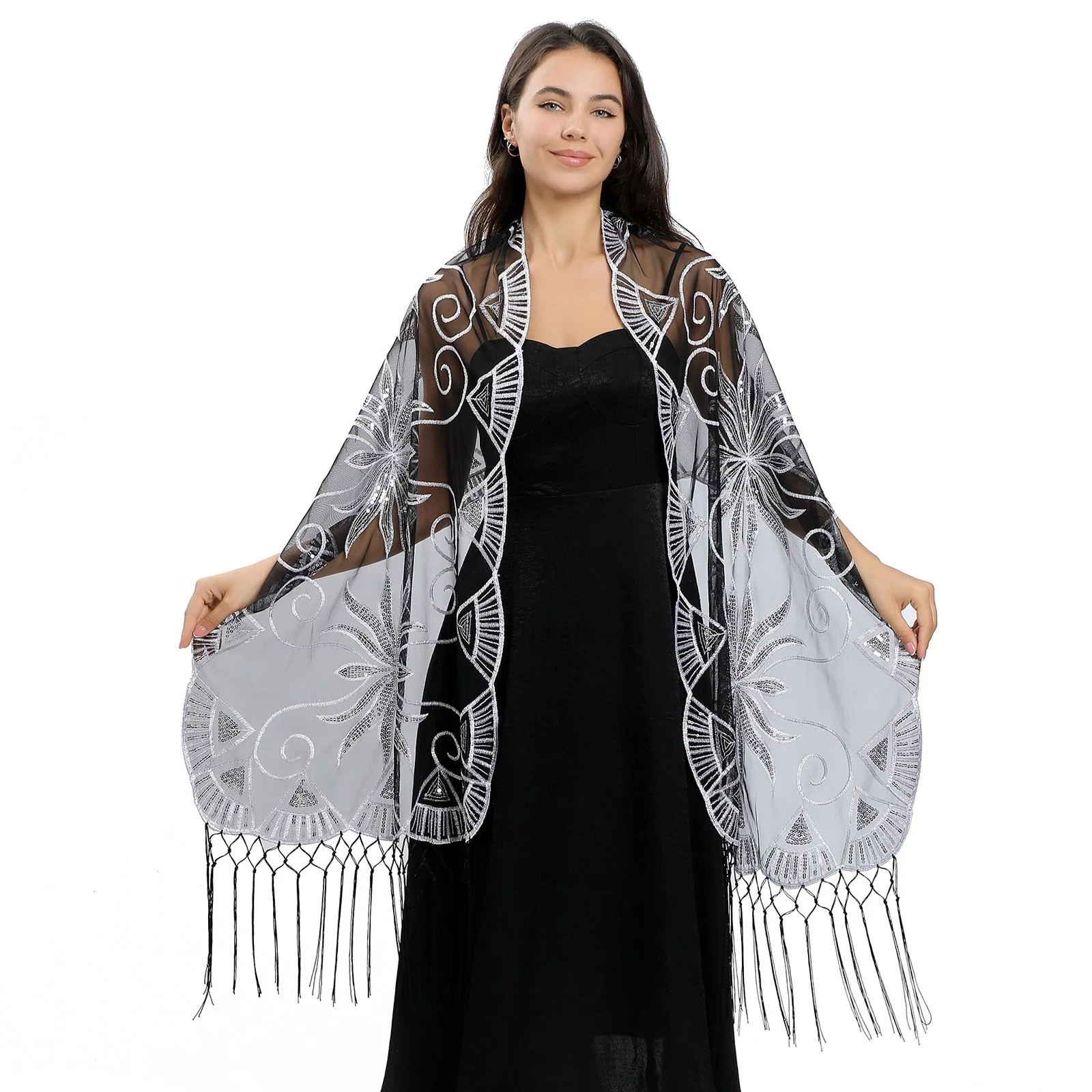 Elegant Sequin Shawl Wrap