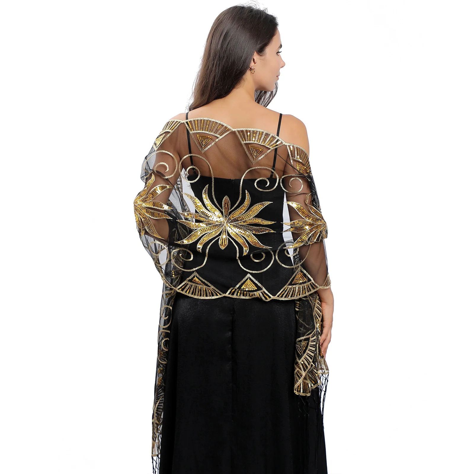 Elegant Sequin Shawl Wrap