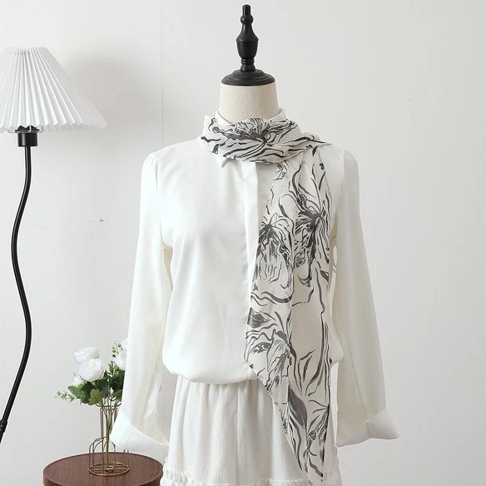 Elegant Silk Scarf with Unique Stripes Patterns