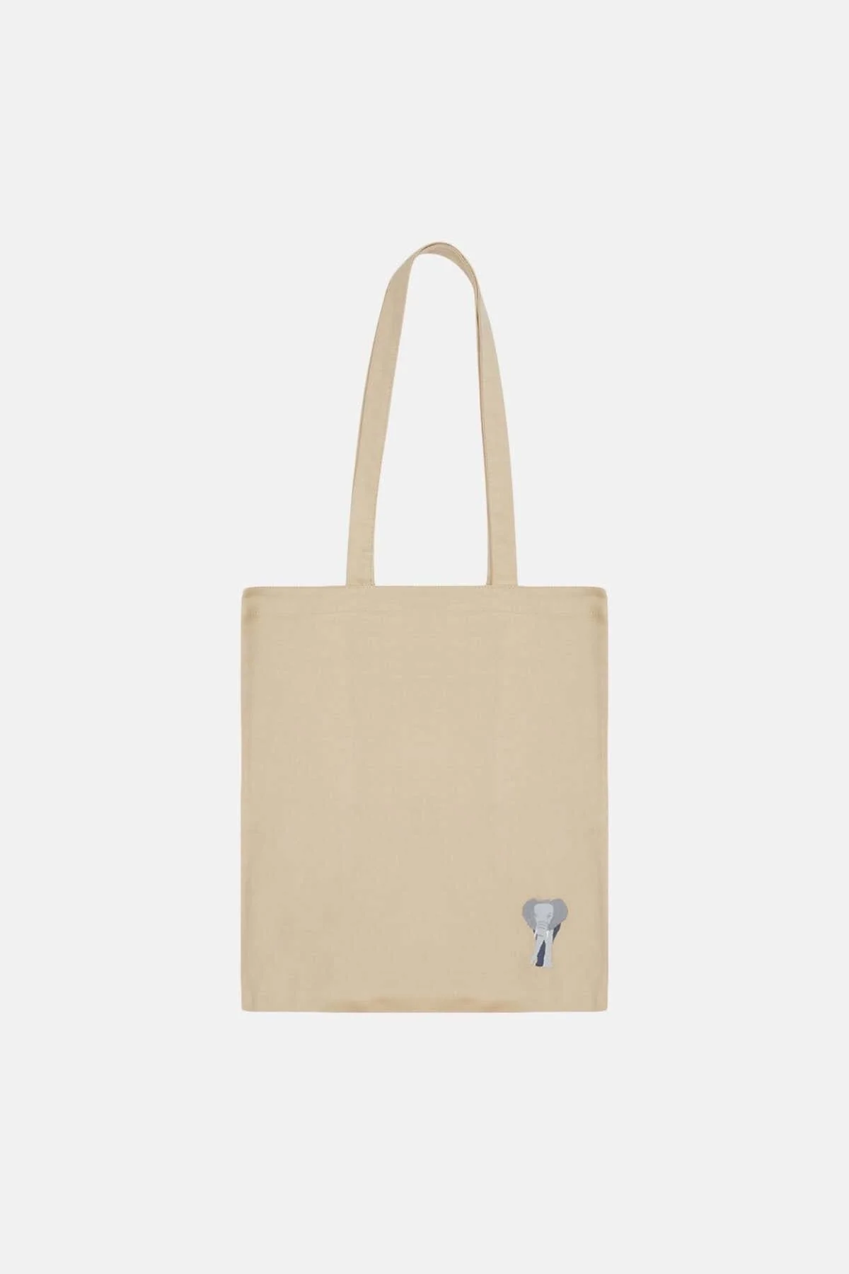 Dark beige cotton gabardine day bag with eco-friendly features