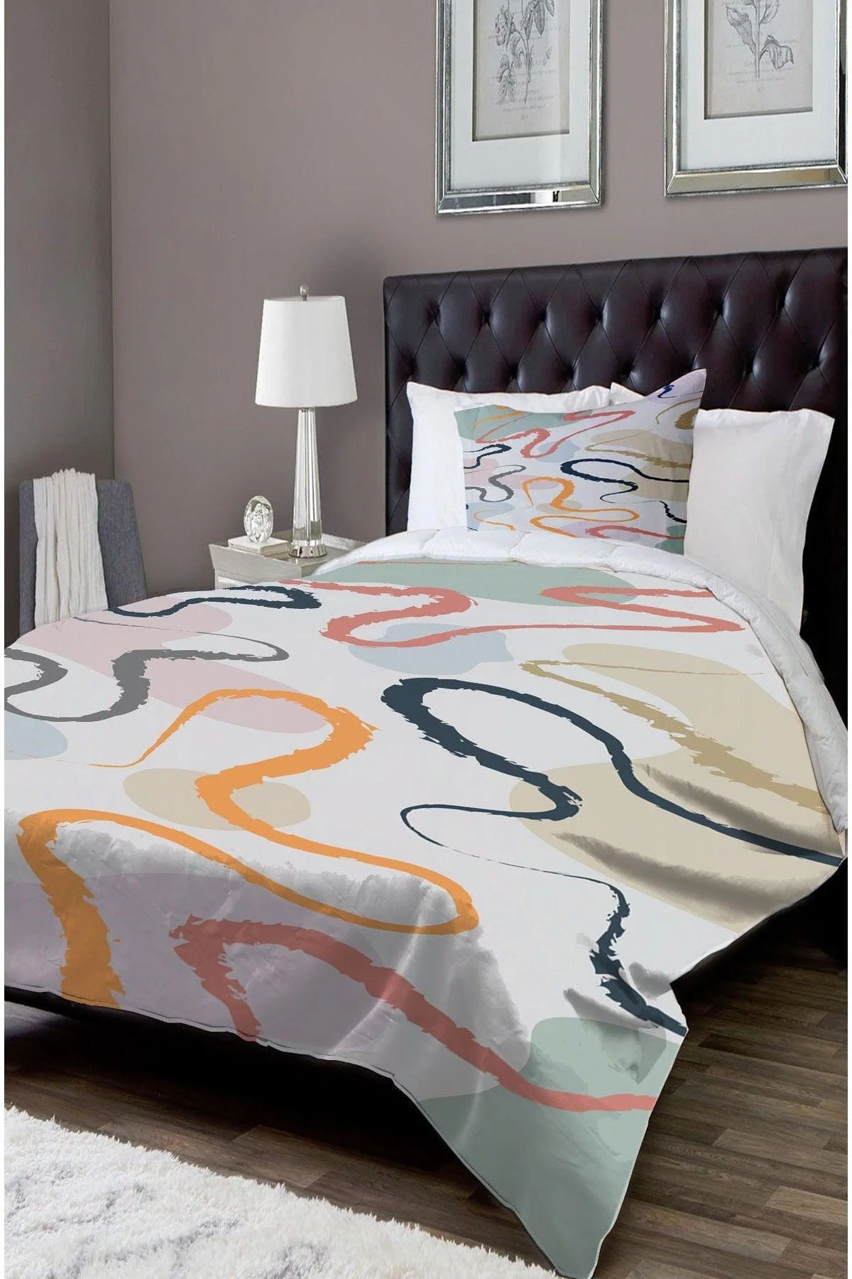 Patterned Single Bed Duvet Cover Set – Micro Satin Cover, Cotton Sheet, Pillowcases Included