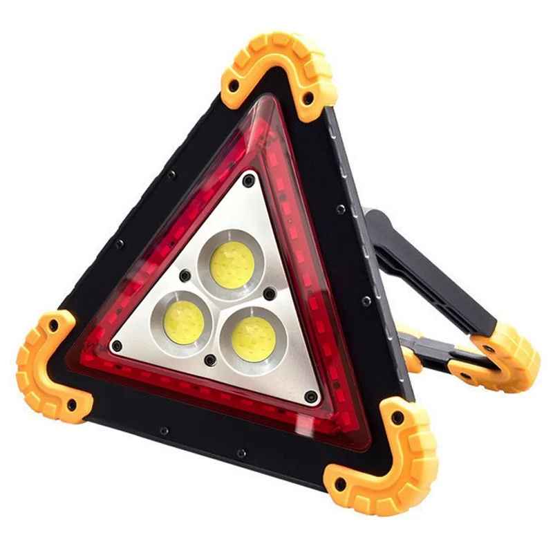 Emergency Roadside Safety Triangle with LED Warning Light
