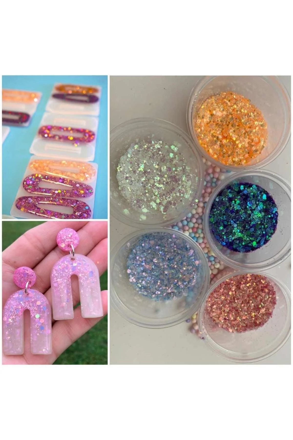 Chunky glitter set with 5 colors (25 grams total)