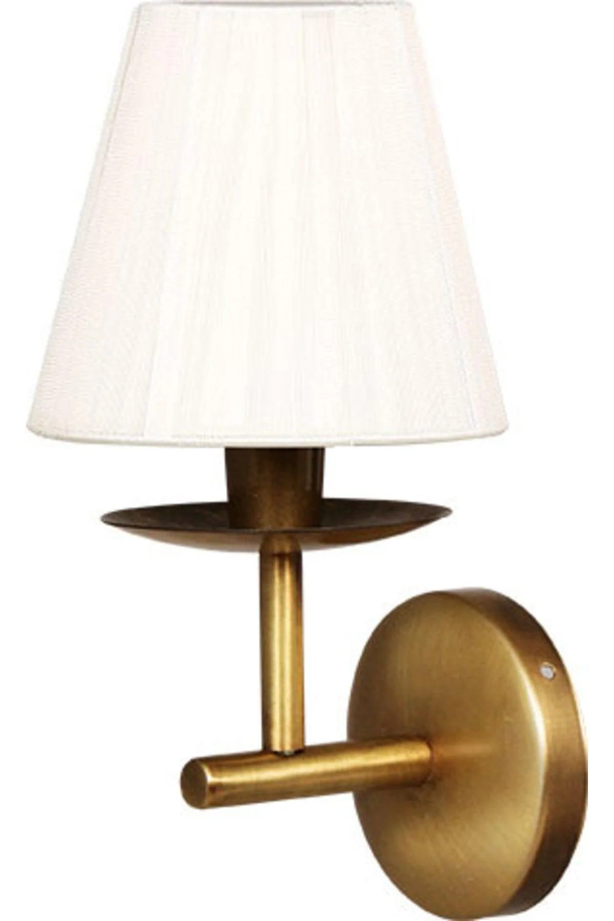 Decorative wall sconce with ecru hat shade and metal base 140x155x270mm
