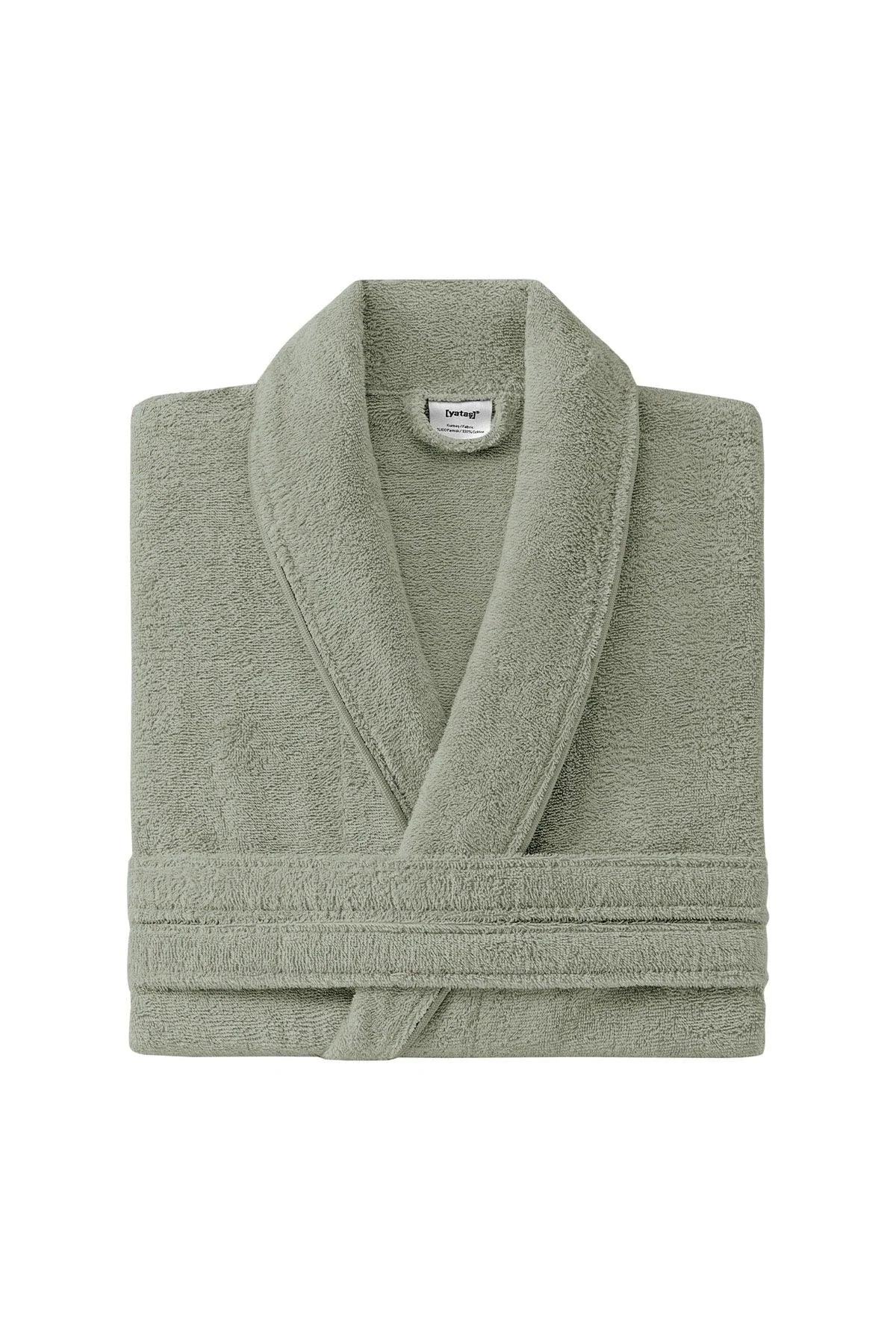 Nile green 100% cotton bathrobe with extra soft texture