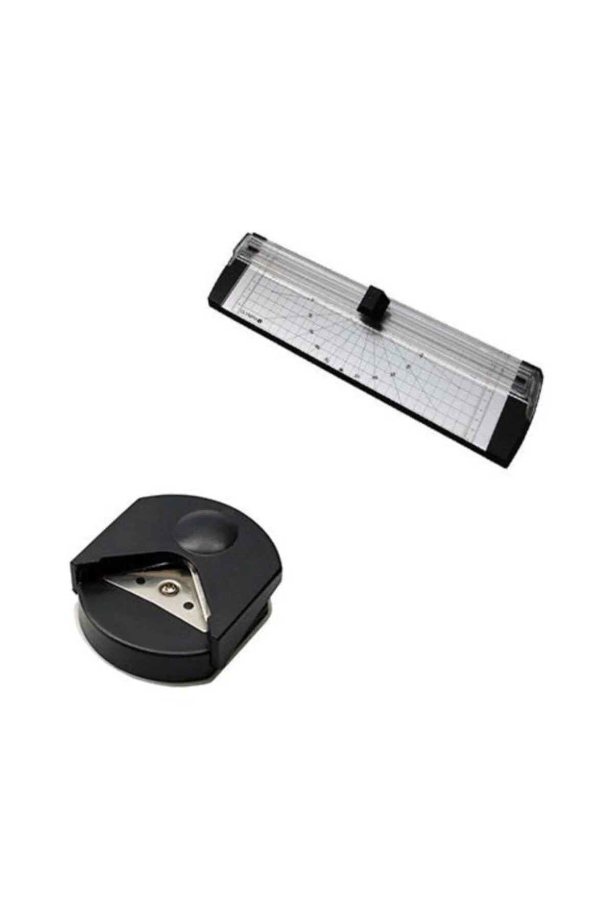 A4 guillotine paper cutter with corner rounding tool