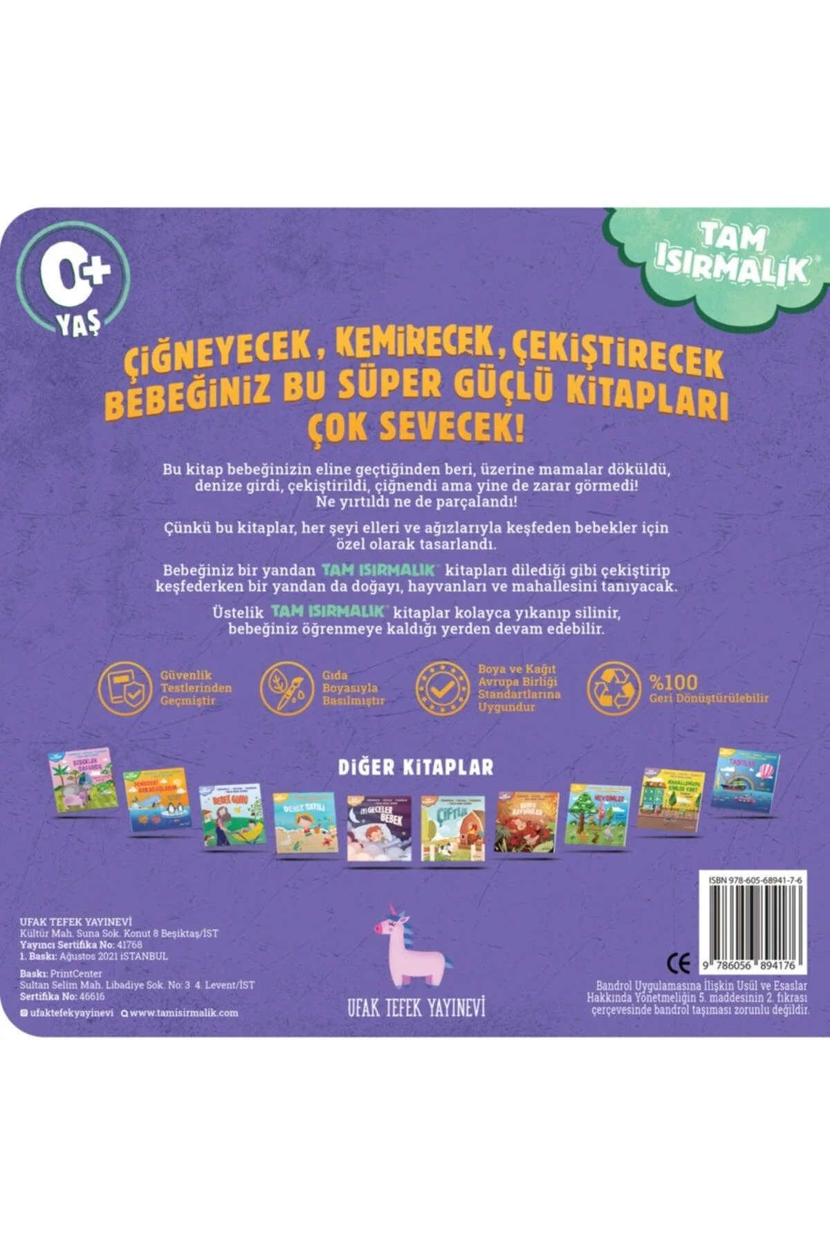 Baby's First Learning Book: 10-Page Anti-Toxic, Waterproof Educational Toy Book