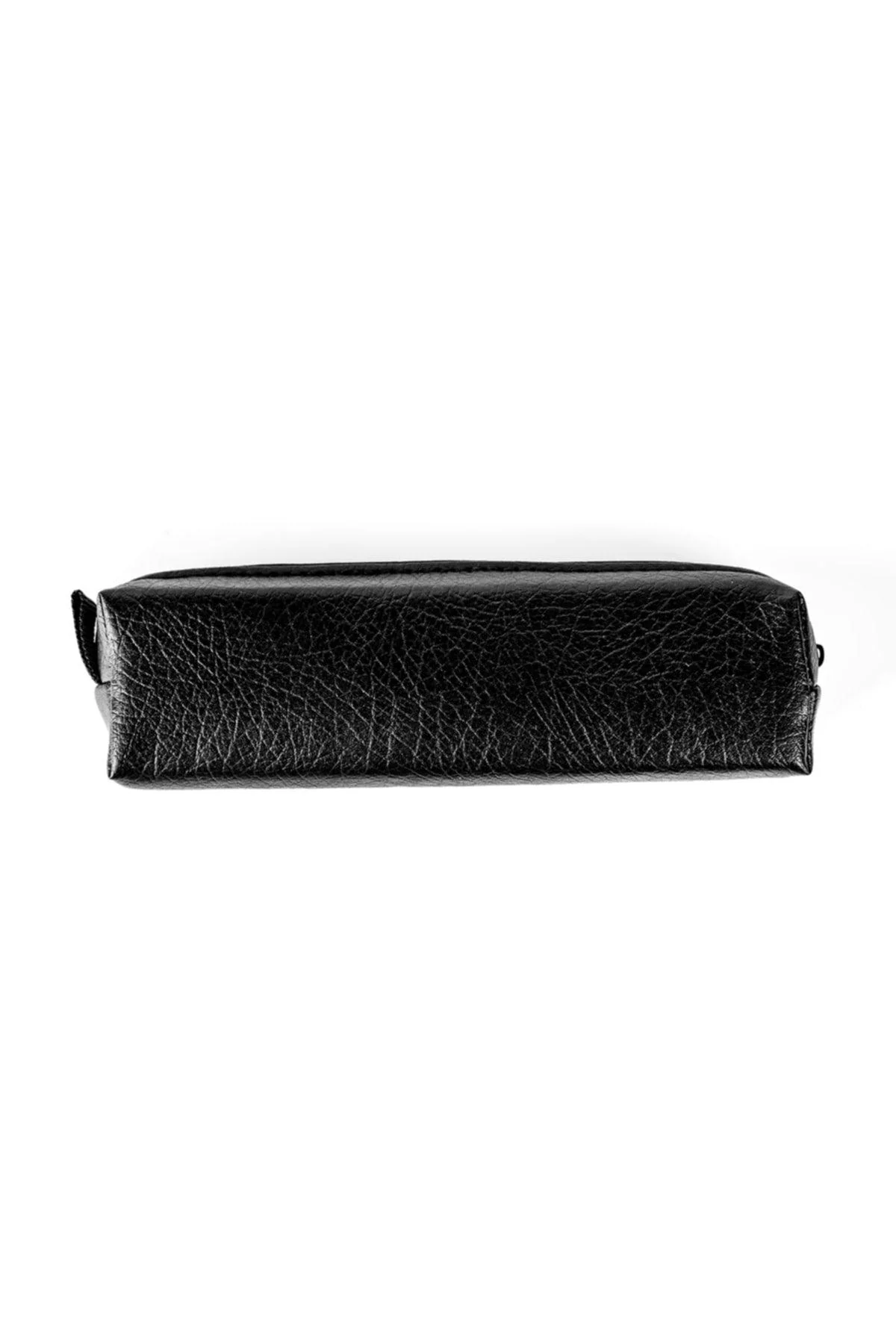 Black Faux Leather Pencil Case – 19 x 4 x 5 cm, Hard-Sided