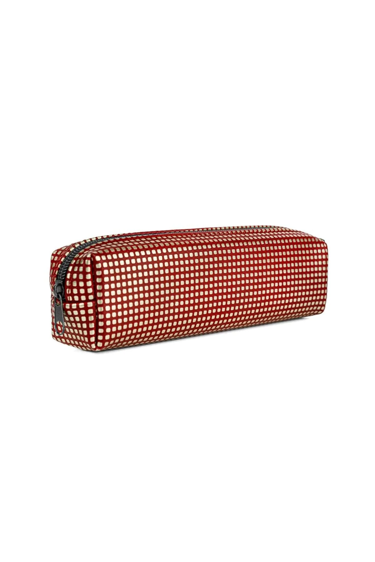 Compact faux leather pointed pencil case with hard plastic support