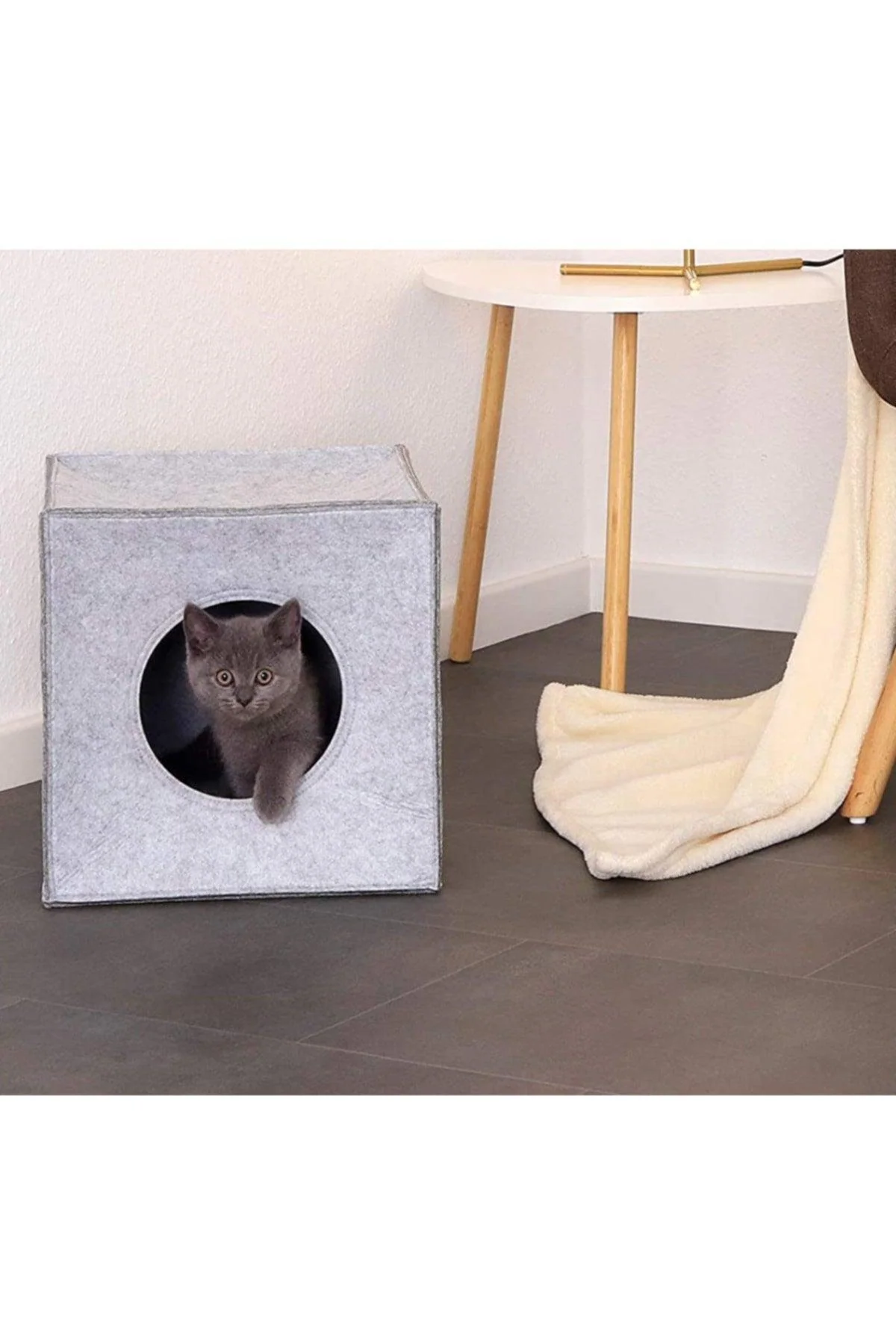 Foldable felt cat bed nest organizer