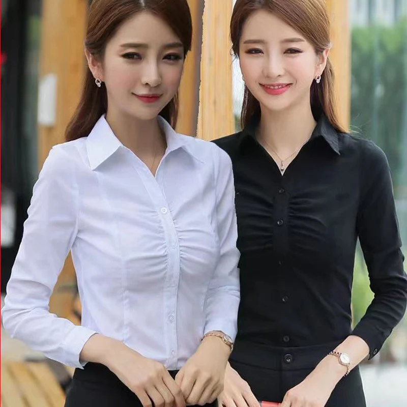 Figure-flattering Lapel-neck Slightly Stretchy Base-layer Shirt