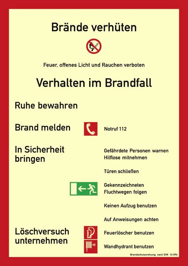 Illuminated fire safety sign for wall mounting, ASR A1.3 and DIN 67510 compliant