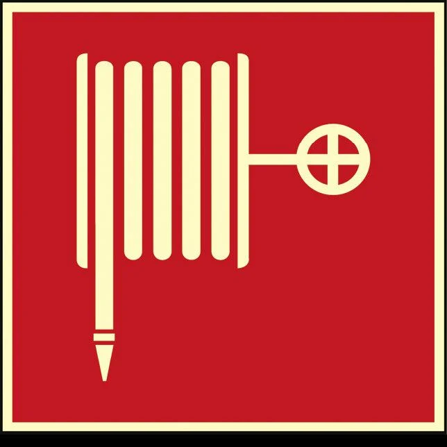 Wall-Mounted Fire Safety Hydrant Sign with Symbol