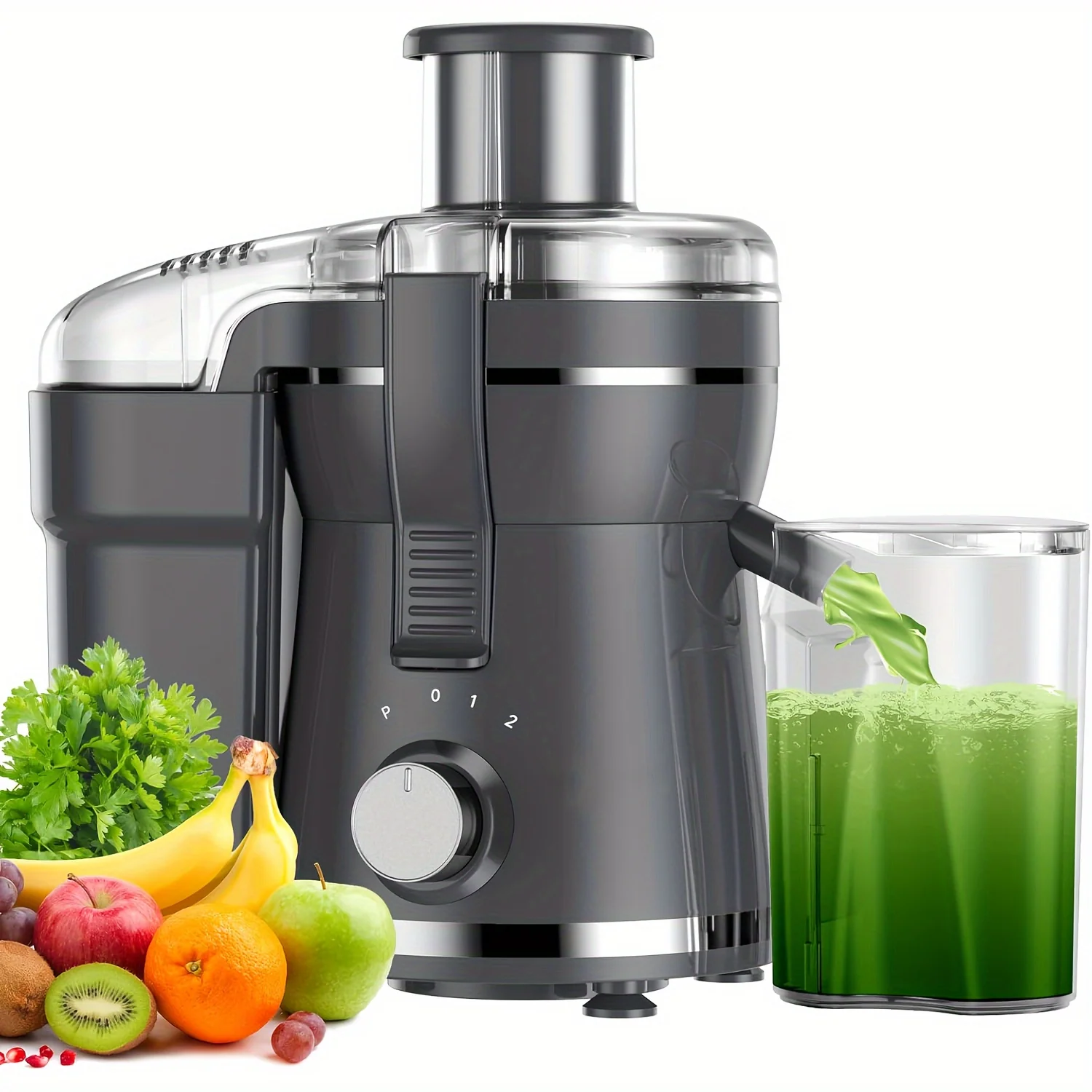 500W centrifugal juicer with wide mouth feed chute for fruits and vegetables