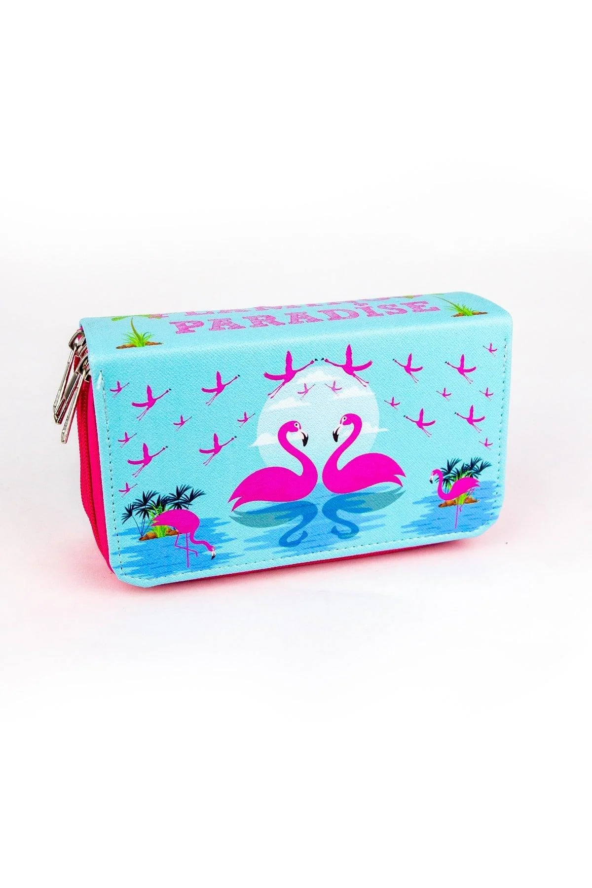 Three-compartment pencil case with pen holder