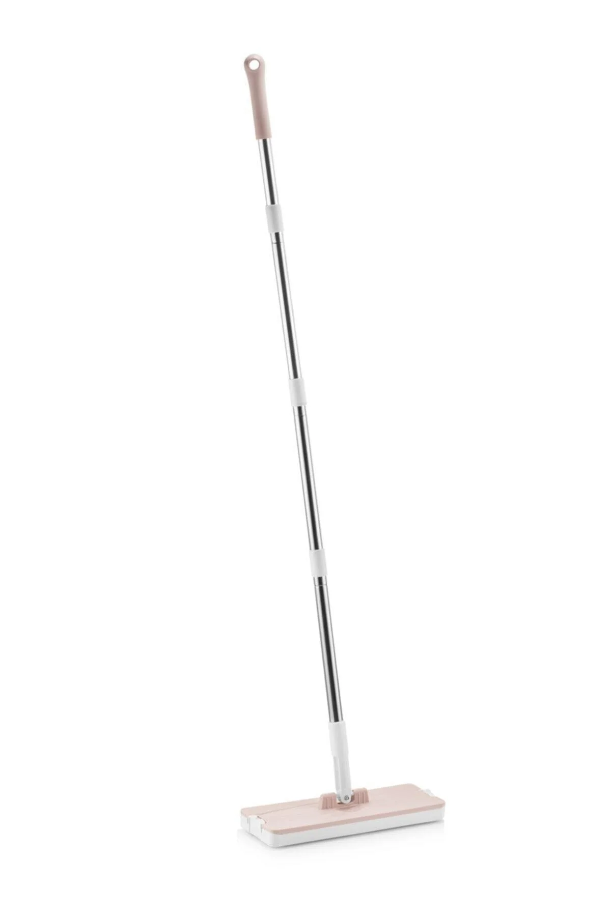 Flat handled brush cleaner set with dust chamber and folding head