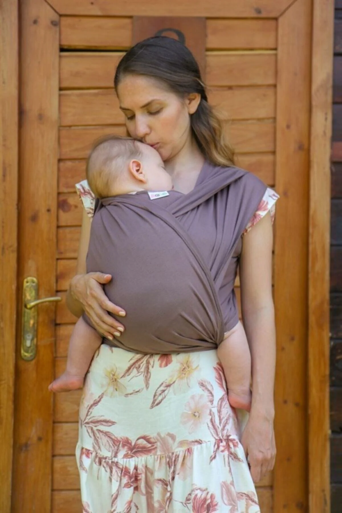 Flexible Wrap Sling for Secure Carrying in Taupe (Mink) - Medium