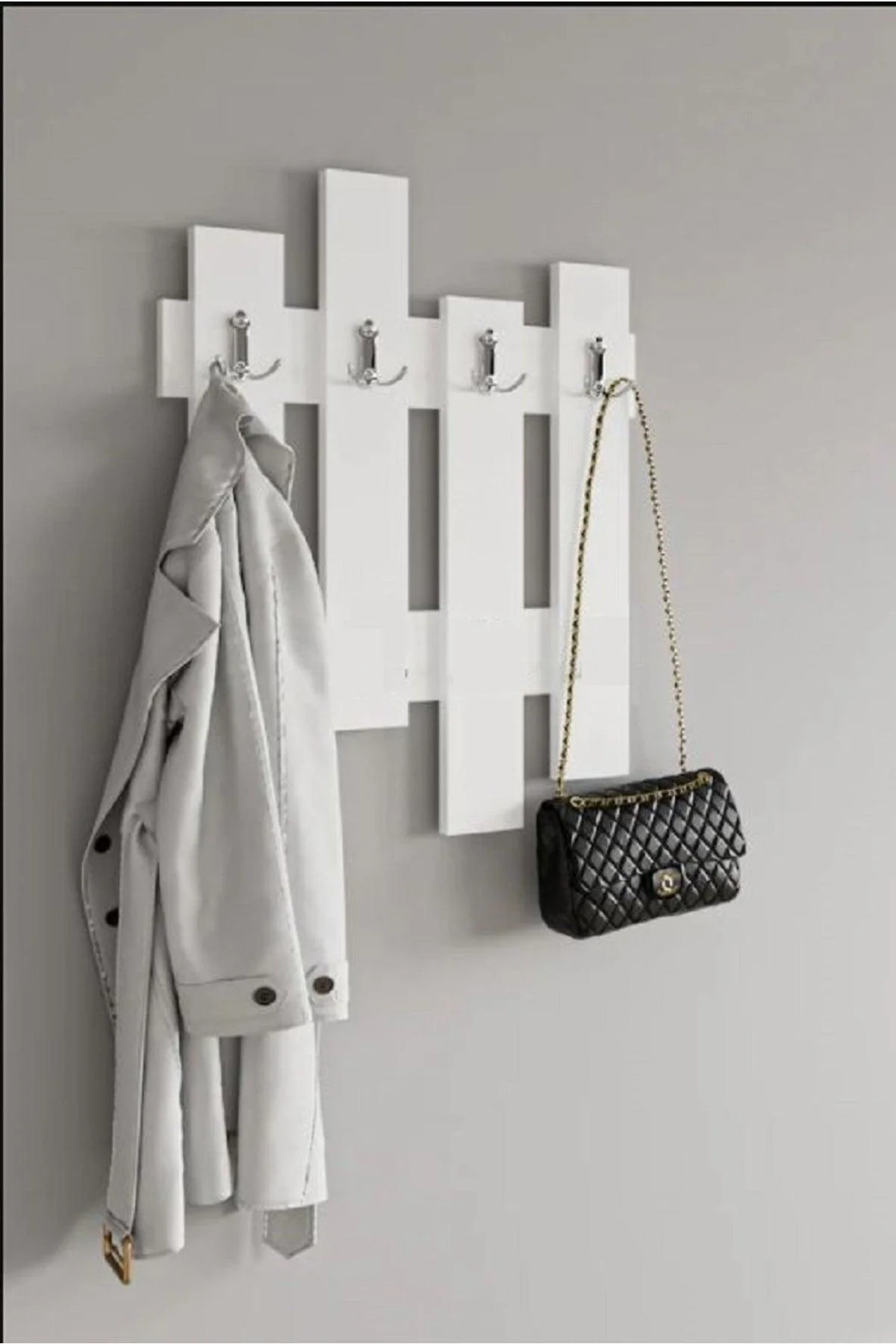 Wall-Mounted Clothes Rack with Chipboard Body - 38x40 cm