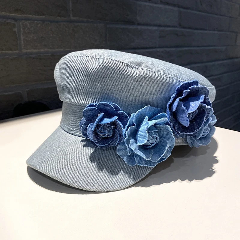 Floral Denim Cap