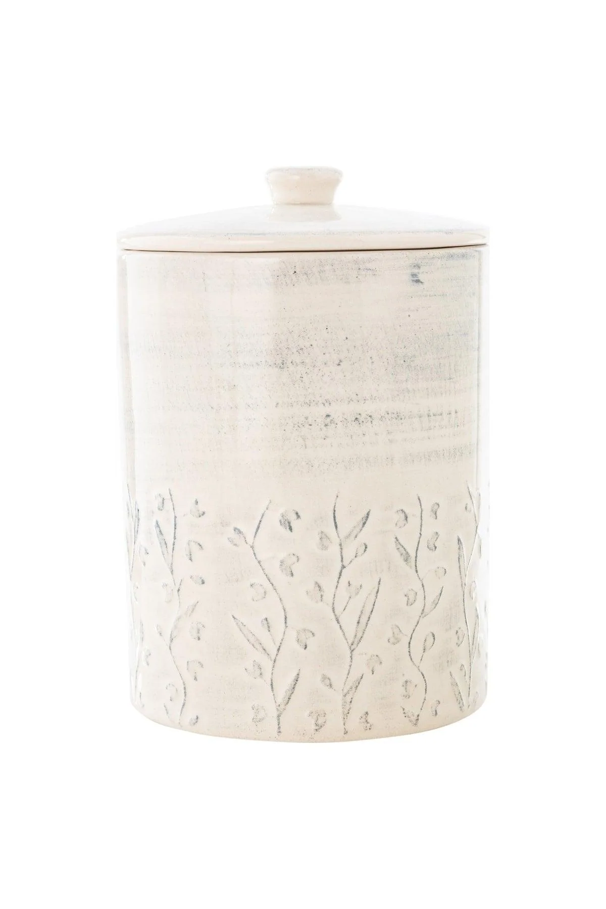 Ceramic bathroom trash can with floral design and lid