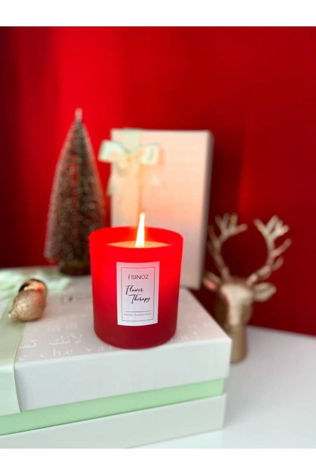 Flower Therapy Candle – Rose Scented Aromatherapy Candle