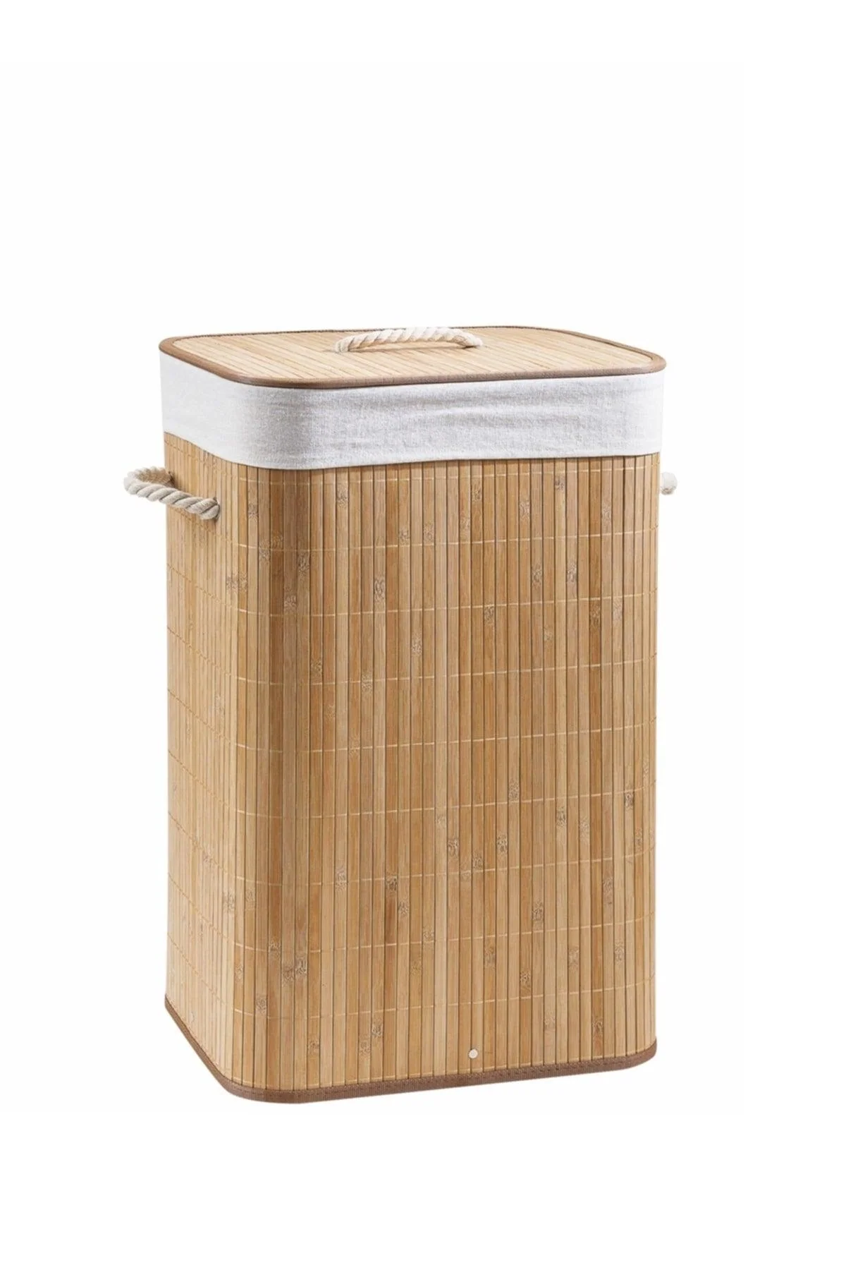 Foldable bamboo bathroom laundry basket