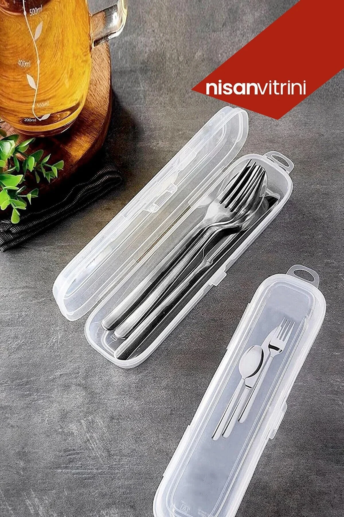 Plastic Cutlery Storage Box with Locking Lid - Organize Forks, Spoons and Knives
