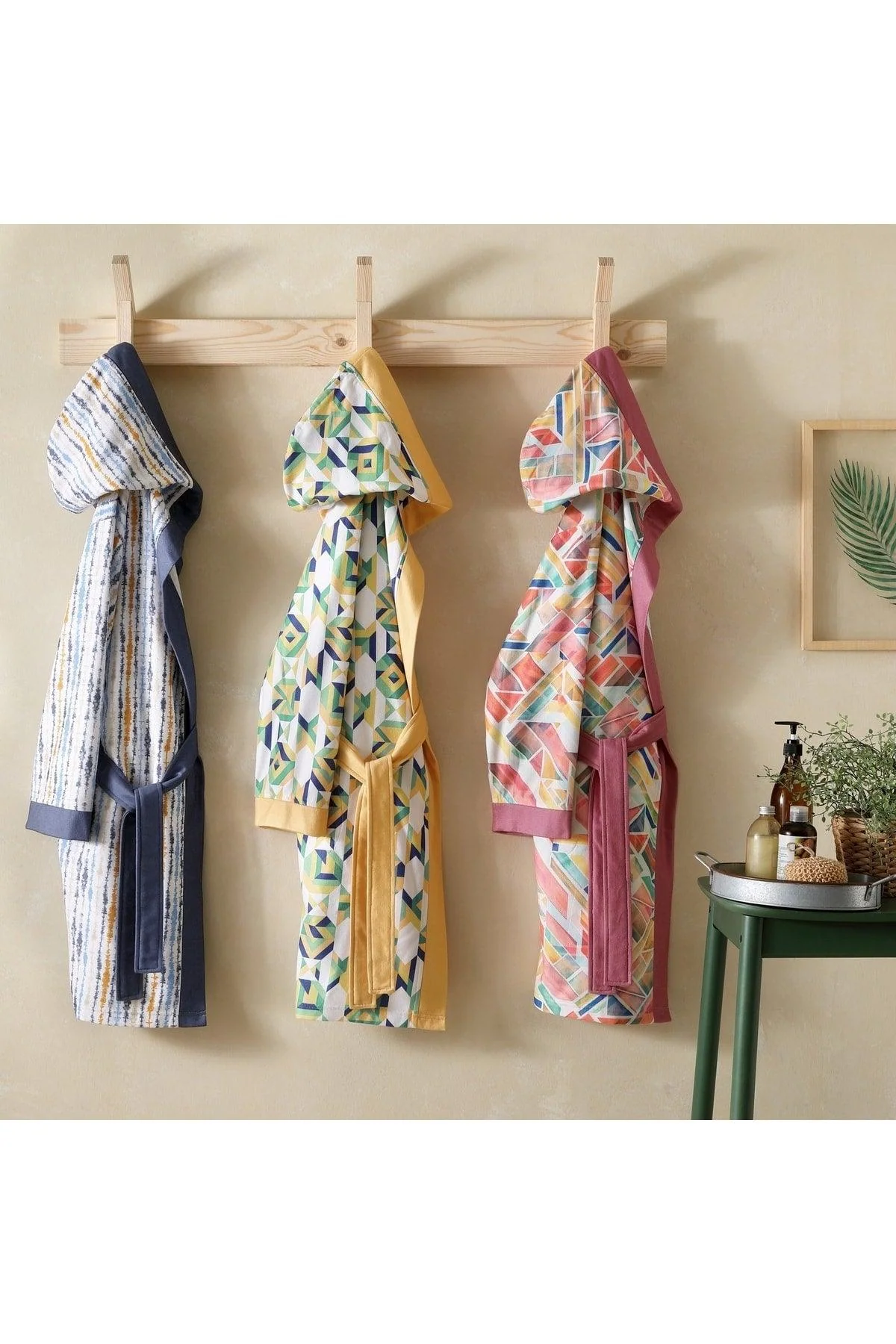 Pink cotton blend junior bathrobe for teens and adults