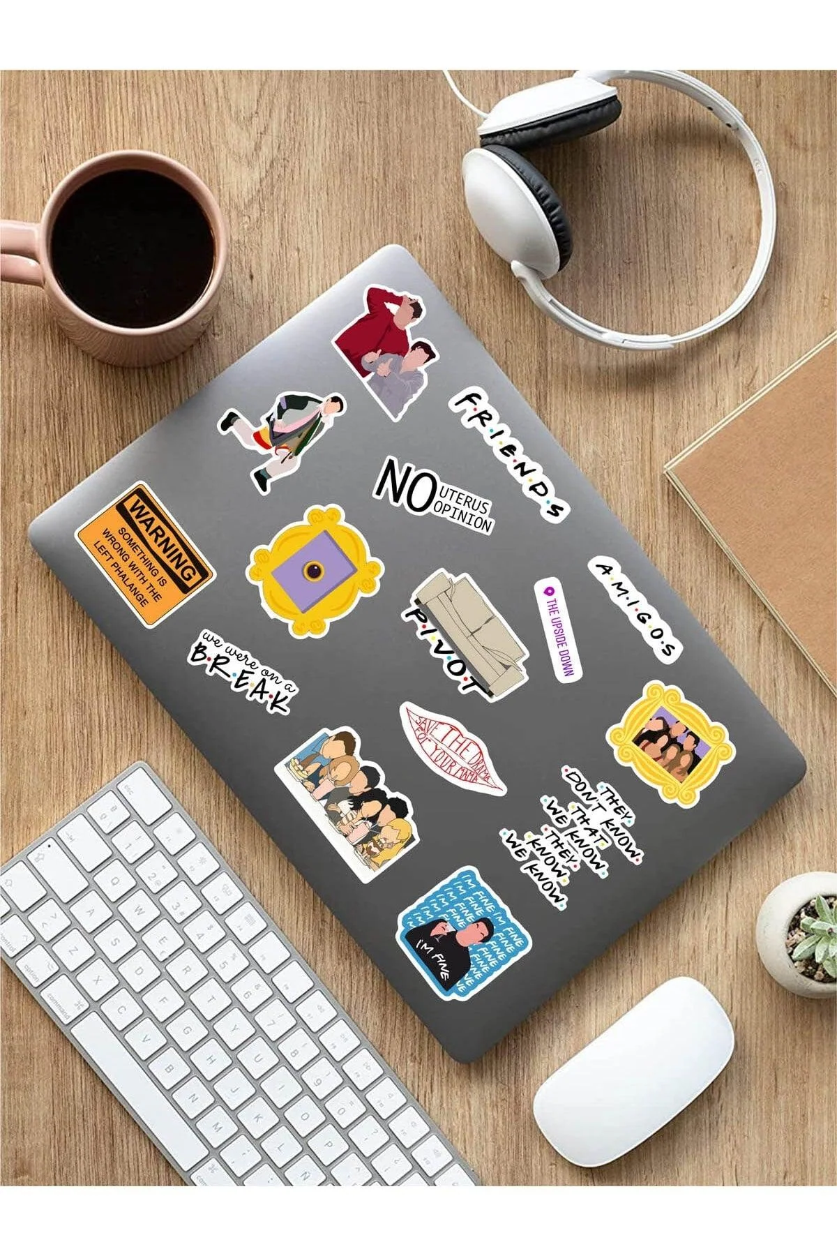 Multi-surface PVC sticker set for laptops, phones, and accessories