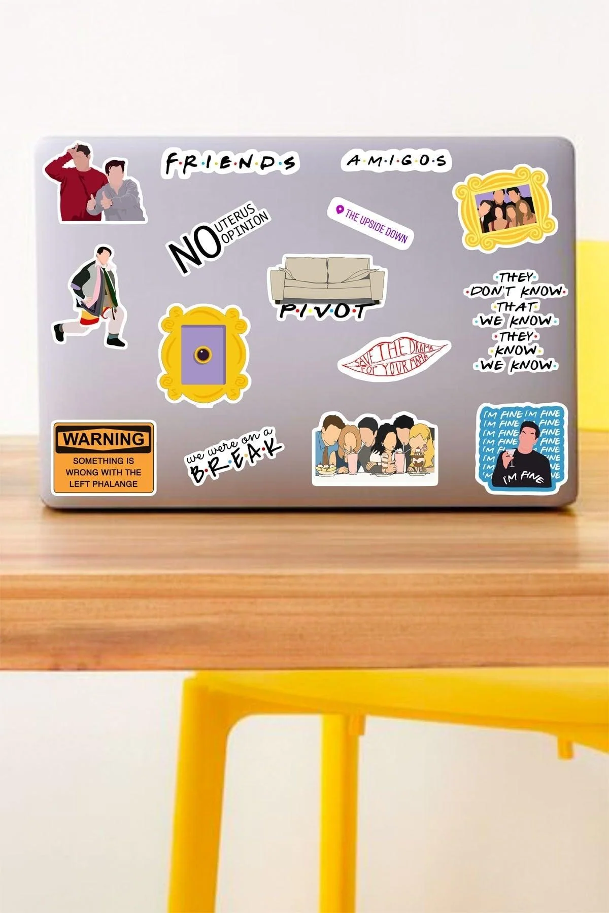 Multi-surface PVC sticker set for laptops, phones, and accessories